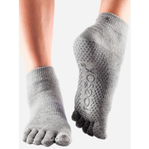 Шкарпетки ToeSox Grip Full Toe Ankle L (43-45) Сірі (841090108364) ТОП в Рівному