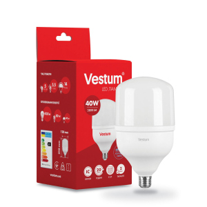 Світлодіодна високопотужна лампа Vestum T120 40W 6500K 220V E27 1-VS-1603