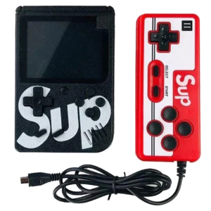 Портативная игровая консоль Sup MHZ GAME SUP 6927, черная с красным джойстиком, 400 8-битных игр рейтинг