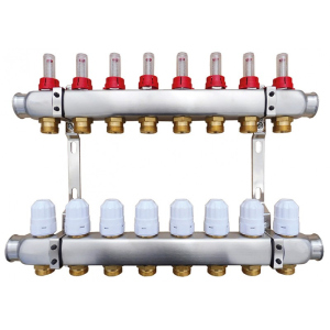 Колектор для теплої підлоги Raftec RC03-09 з витратомірами в Рівному