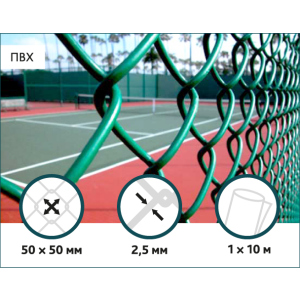 Сітка Рабиця ПВХ Сітка Захід 50х50/2,5(1,5)мм 1,0м/10м краща модель в Рівному