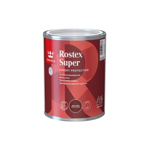 Грунт швидкосохнучий TIKKURILA ROSTEX SUPER для металу та оцинкування червоно-коричневий 1л краща модель в Рівному