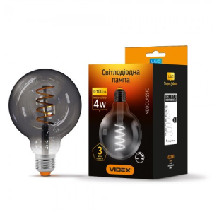 LED лампа VIDEX Filament G95FGD 4W E27 2100K Дімерна графіт (VL-G95FGD-04272)