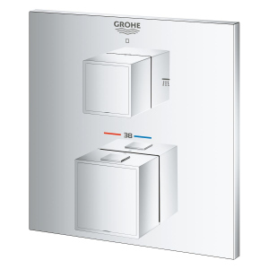 Внешняя часть смесителя без скрытой части GROHE GROHTHERM CUBE хром латунь 158мм 24154000 ТОП в Ровно