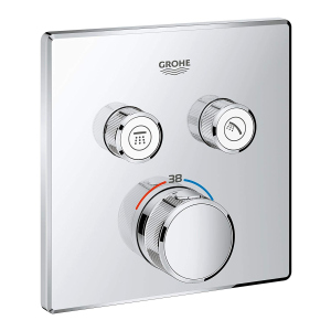 Внешняя часть смесителя без скрытой части GROHE Grohtherm SmartControl хром латунь 158x158мм 29124000 ТОП в Ровно