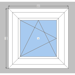 Окно металлопластиковое Brokelman 58 mm 1-створчатое поворотно-откидное, фурнитура Vorne, 600х600 мм, белое лучшая модель в Ровно