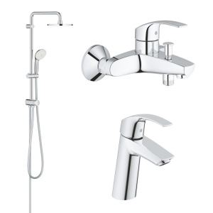 Набір змішувачів 3в1 Grohe Eurosmart 123389M хром (81260) краща модель в Рівному