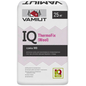 Для приклеювання МВ утеплювача Vamiut IQ ThermoFix WOOL білий 25кг в Рівному