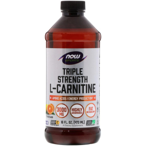 Жироспалювач NOW Foods Carnitine Liquid 3000 мг - 473 мл Citrus (733739000644) краща модель в Рівному