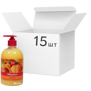 Упаковка мыла Bioton Cosmetics косметического антибактериального Абрикос 500 мл х 15 шт (4820026153001) лучшая модель в Ровно
