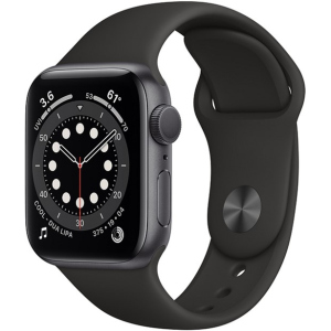 Смарт-часы Apple Watch Series 6 GPS 40mm Space Gray Aluminium Case with Black Sport Band (MG133UL/A) ТОП в Ровно