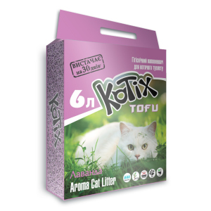 Наполнитель для кошачьего туалета Kotix Тофу Lavender Соевый комкующий 2.55 кг (6 л) (6972345440053) ТОП в Ровно