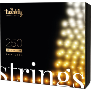 Світлодіодна Smart LED гірлянда Twinkly Strings AWW 250, BT+WiFi, Gen II, IP44, чорний кабель (TWS250GOP-BEU) в Рівному