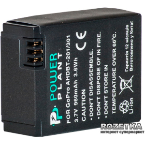 Aккумулятор PowerPlant для GoPro HERO 3, AHDBT-201, 301 (DV00DV1357) лучшая модель в Ровно