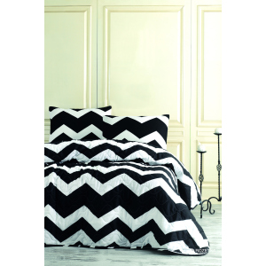 Покрывало Eponj Home B&W Big Zigzag 200x220 + наволочки 50x70 2 шт (6100000169036)