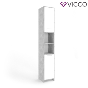 Шкаф пенал для ванной Vicco Kiko, 30x190, бетон лучшая модель в Ровно