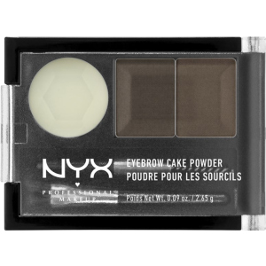 Тени и воск для бровей NYX Professional Makeup Eyebrow Cake Powder 02 Dark Brown/brown 2.64 г (800897123871) лучшая модель в Ровно