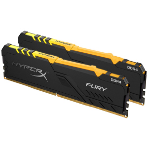 Оперативна пам'ять HyperX DDR4-3000 16384MB PC4-24000 (Kit of 2x8192) Fury RGB Black (HX430C15FB3AK2/16) краща модель в Рівному