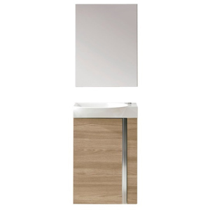Комплект мебели ROYO Elegance 45 Pack с тумбой и умывальником 45 см + зеркало 45х60 см Sandy Walnut 122913 лучшая модель в Ровно